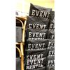 Image 3 : STACK OF 8 WHITE WOOD BAMBOO LOOK COMMERCIAL STACKING EVENT CHAIRS WITH CUSHIONS