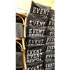 Image 3 : STACK OF 8 WHITE WOOD BAMBOO LOOK COMMERCIAL STACKING EVENT CHAIRS WITH CUSHIONS