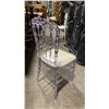 Image 2 : STACK OF 8 CLEAR PLASTIC COMMERCIAL STACKING EVENT CHAIRS WITH CUSHIONS