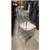 Image 2 : STACK OF 8 CLEAR PLASTIC COMMERCIAL STACKING EVENT CHAIRS WITH CUSHIONS