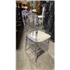 Image 2 : STACK OF 8 CLEAR PLASTIC COMMERCIAL STACKING EVENT CHAIRS WITH CUSHIONS