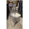 Image 2 : STACK OF 8 CLEAR PLASTIC COMMERCIAL STACKING EVENT CHAIRS WITH CUSHIONS