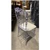 Image 2 : STACK OF 8 CLEAR PLASTIC COMMERCIAL STACKING EVENT CHAIRS WITH CUSHIONS
