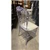 Image 2 : STACK OF 8 CLEAR PLASTIC COMMERCIAL STACKING EVENT CHAIRS WITH CUSHIONS