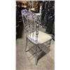 Image 2 : STACK OF 8 CLEAR PLASTIC COMMERCIAL STACKING EVENT CHAIRS WITH CUSHIONS
