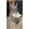 Image 2 : STACK OF 8 CLEAR PLASTIC COMMERCIAL STACKING EVENT CHAIRS WITH CUSHIONS