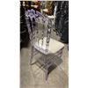 Image 2 : STACK OF 8 CLEAR PLASTIC COMMERCIAL STACKING EVENT CHAIRS WITH CUSHIONS