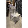 Image 2 : STACK OF 8 CLEAR PLASTIC COMMERCIAL STACKING EVENT CHAIRS WITH CUSHIONS