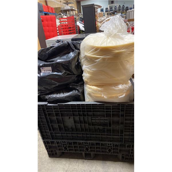 PALLET BIN OF ASSORTED COMMERCIAL EVENT CHAIR CUSHIONS *PALLET BIN NOT INCLUDED*