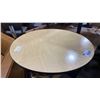 Image 5 : 5 ASSORTED HEIGHT 30" ROUND NATURAL WOOD TOP COMMERCIAL EVENT COCKTAIL TABLES *MOBILE CART NOT