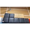Image 3 : SHELF OF 14 BLACK VINYL COMMERCIAL EVENT DISPLAY CUBES / OTTOMANS