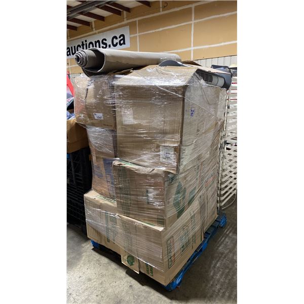 PALLET OF ASSORTED EVENT RENTAL PRODUCT & AREA RUG