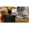 Image 3 : PALLET OF ASSORTED FOLDING CHAIRS, TENT BUILDING FRAME, BRAIDED HOSES & ASSORTED EVENT RENTAL ITEMS