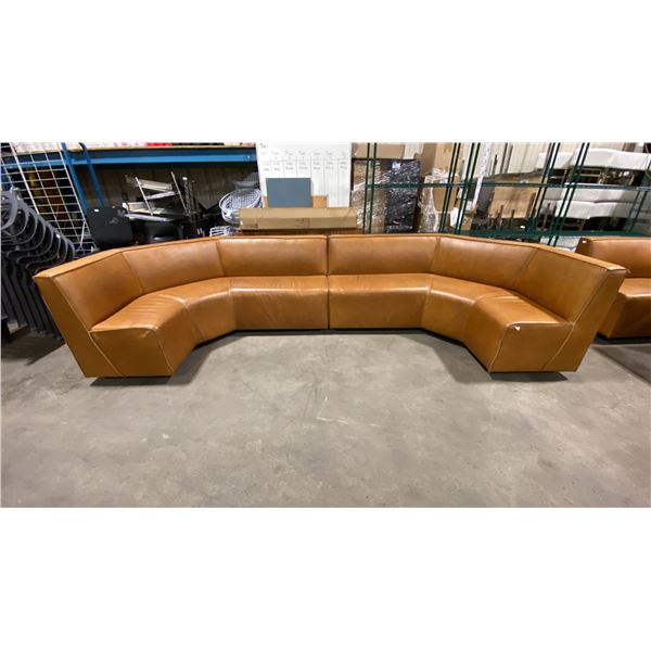 TAN LEATHER 2PCS COMMERCIAL RESTAURANT U-SHAPE BANQUETTE SEAT *LEFT / RIGHT SIDE*