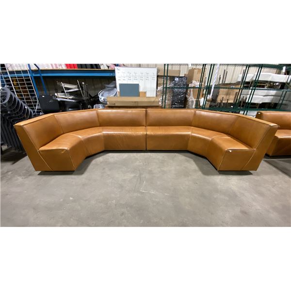 TAN LEATHER 2PCS COMMERCIAL RESTAURANT U-SHAPE BANQUETTE SEAT *LEFT / RIGHT SIDE*