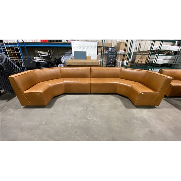 TAN LEATHER 2PCS COMMERCIAL RESTAURANT U-SHAPE BANQUETTE SEAT *LEFT / RIGHT SIDE*