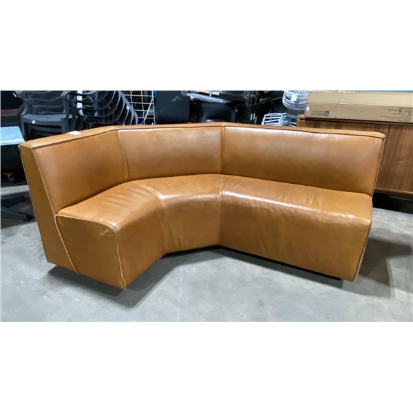 TAN LEATHER COMMERCIAL RESTAURANT BANQUETTE SEAT *LEFT HAND SIDE ONLY*