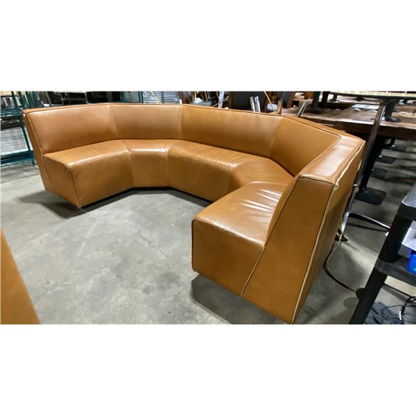 TAN LEATHER 1PCS COMMERCIAL U-SHAPED RESTAURANT BANQUETTE SEAT