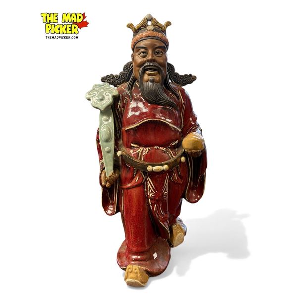 Vintage Chinese Pottery Statue (Stamped On Bottom Inside)