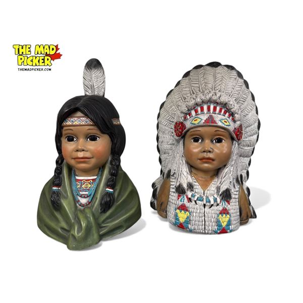 2x First Nations Pottery Busts