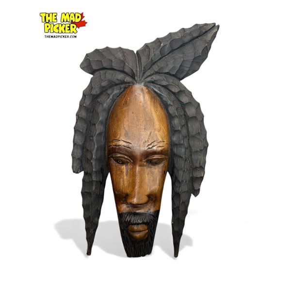 2010 Hand Carved & Painted Jamaican Head Plaque