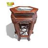 Image 1 : Vintage Chinese Rosewood Stone Inlay Hexagonal Pedestal