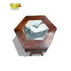 Image 2 : Vintage Chinese Rosewood Stone Inlay Hexagonal Pedestal