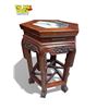 Image 4 : Vintage Chinese Rosewood Stone Inlay Hexagonal Pedestal