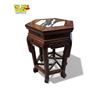 Image 3 : Vintage Chinese Rosewood Stone Inlay Hexagonal Pedestal