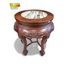 Image 1 : Vintage Chinese Rosewood Stone Inlay Round Pedestal