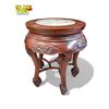 Image 5 : Vintage Chinese Rosewood Stone Inlay Round Pedestal