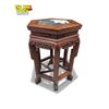 Image 4 : Vintage Chinese Rosewood Stone Inlay Hexagonal Pedestal