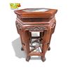 Image 1 : Vintage Chinese Rosewood Stone Inlay Hexagonal Pedestal