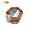 Image 2 : Vintage Chinese Rosewood Stone Inlay Hexagonal Pedestal
