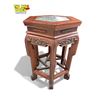 Image 3 : Vintage Chinese Rosewood Stone Inlay Hexagonal Pedestal