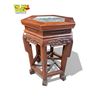 Image 5 : Vintage Chinese Rosewood Stone Inlay Hexagonal Pedestal
