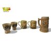 Image 1 : 5x Vintage Cups (3x Beer Mugs): Ceramarte, Crown Ducal