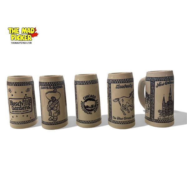 5x Vintage Ceramarte Beer Mugs
