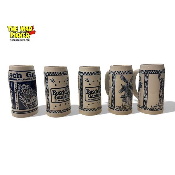 5x Vintage Ceramarte Beer Mugs