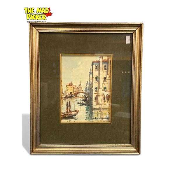 1978 C. Armellini Original Oil Painting On Board "Venezia"
