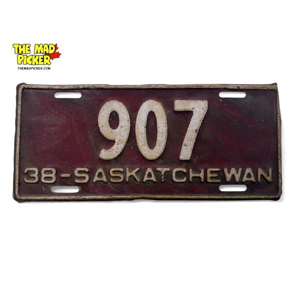 1938 Saskatchewan License Plate