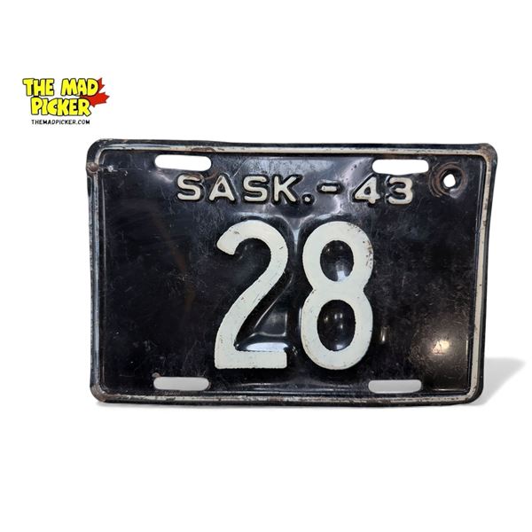 1943 Saskatchewan License Plate