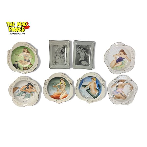 8x Vintage Women Themed Plates