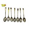 Image 1 : 7x Vintage Sterling Silver Spoons (6x Gold Nugget Tipped / 1 Panner)