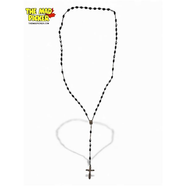 Vintage Virgin Mary Beaded Rosary With Sterling Silver Cross