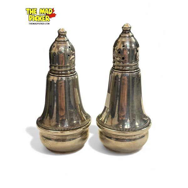 2x Dughin Creation Weighted Sterling Silver Salt + Pepper Shakers