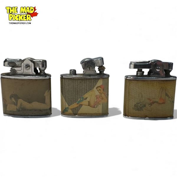 3x Vintage Female Theme Lighters