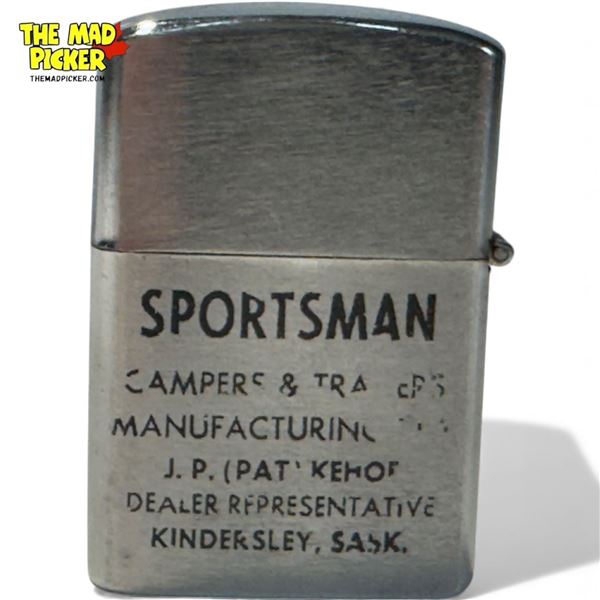 Vintage Auer Sportsman Kindersley, Sask. Advertising Lighter