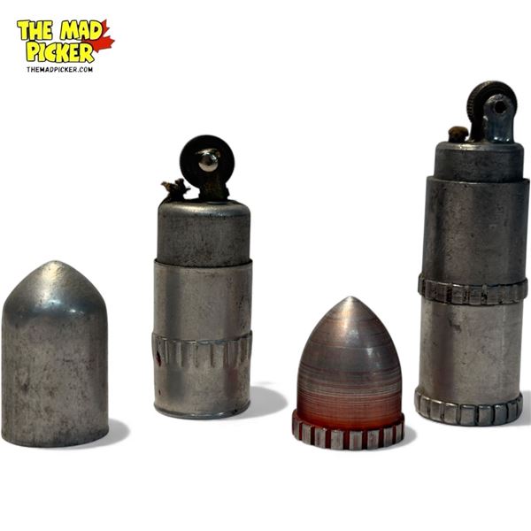 2x Vintage Bullet Lighters : 1x Auer & The Other Marked "Made In Canada"