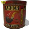 Image 3 : Vintage Amber Cut Plug Tobacco Tin With Great Wrap Around PIpe Graphics